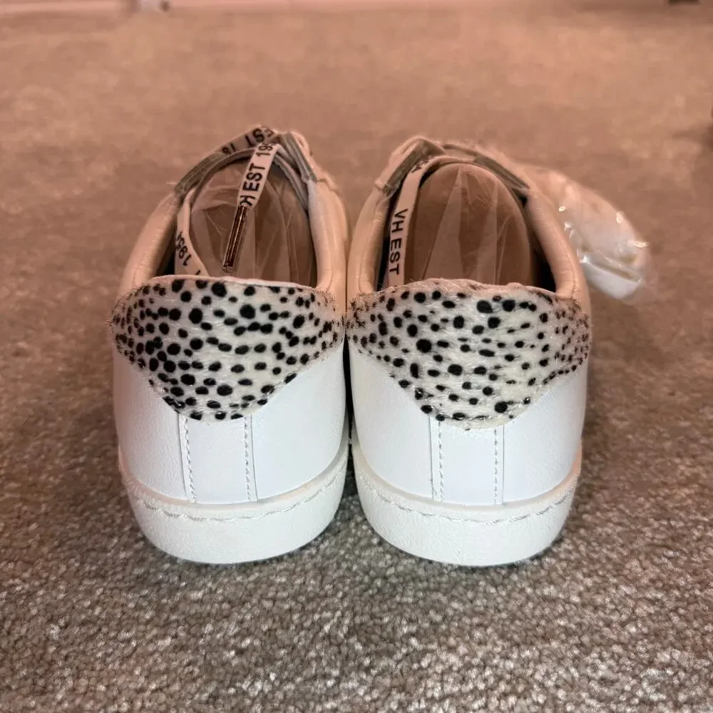 Vintage Havana NIB Bianca Sneaker White Blush Cheetah Black Glitter Star‎ Sz 8.5